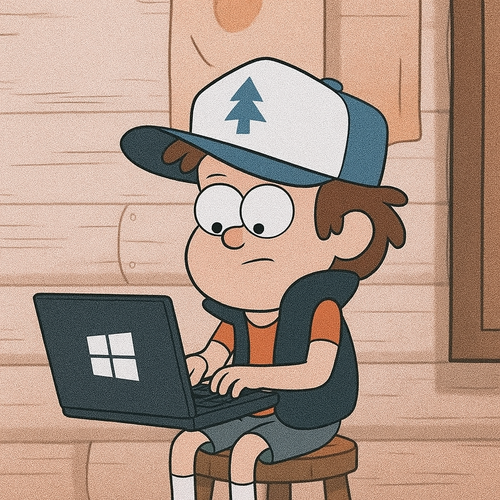 dipper coding on a laptop
